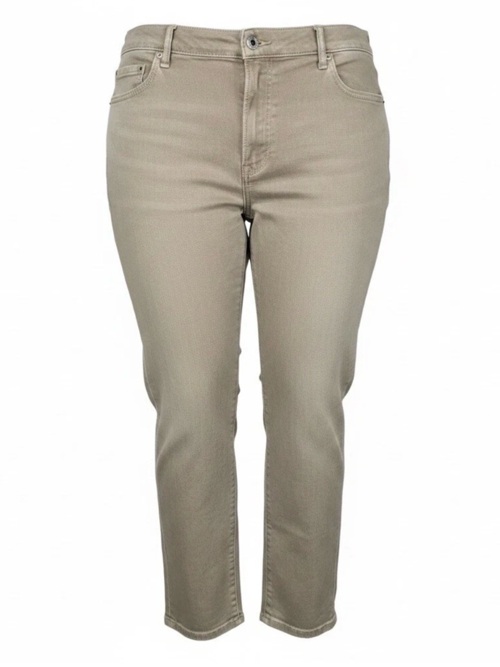 Abercrombie & Fitch Women's Cropped Slim Jeans in Taupe